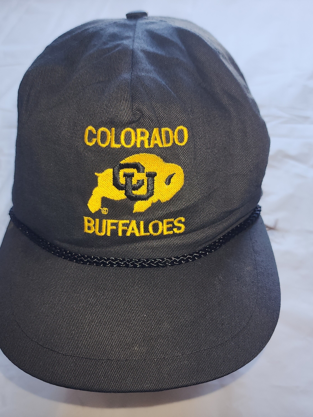 Vtg Colorado Buffaloes Black & Gold Embroidered Snapback Hat One Size Fits All